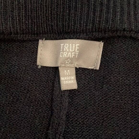 True Craft Black Knit Jogger Pants Leggings Womens Size Medium - Picture 2 of 11